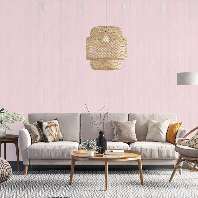 Pink Grasscloth Peel and Stick Wallpaper Textured Contact Paper 15.7" X 120" Self-Adhesive Faux Grasscloth Removable Wallpaper Cabinets Counter Top Liners - Image 10