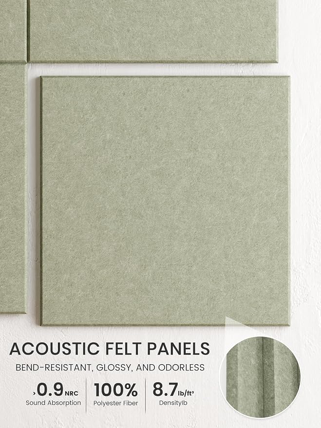 Bumusty 36"x 24" Large Felt Bulletin Board Tiles, Sage | 6-Pack Cork Board Alternative, Wall Decor, 30 Pushpins, 30 Adhesive Tabs, Vision Board, Office, Classroom, Home, Dorm - Image 3
