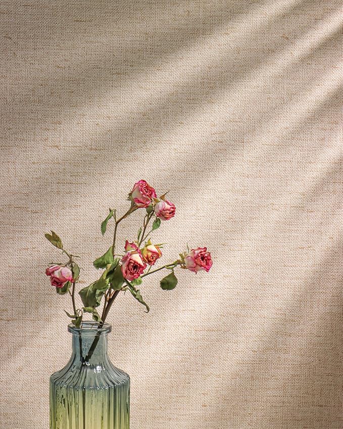 Beige Grasscloth Peel and Stick Wallpaper Textured 15.7in x 157.4in | Faux Linen Wallpaper Peel and Stick Vintage Grasscloth Contact Paper Self Adhesive Removable Contact Paper for Bedroom Vinyl - Image 8