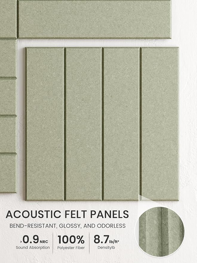 Bumusty 36"x 24" Large Felt Bulletin Board Tiles, Sage | 6-Pack Cork Board Alternative, Wall Decor, 30 Pushpins, 30 Adhesive Tabs, Vision Board, Office, Classroom, Home, Dorm - Image 3