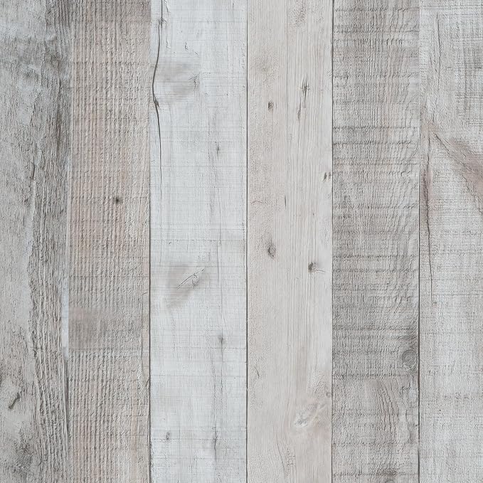 WENMER Gray Shiplap Peel and Stick Wallpaper, 17.71'' x 590'', Vintage Wood Texture, Self-Adhesive, Waterproof, Covers 72.56 sq.ft. by WENMER