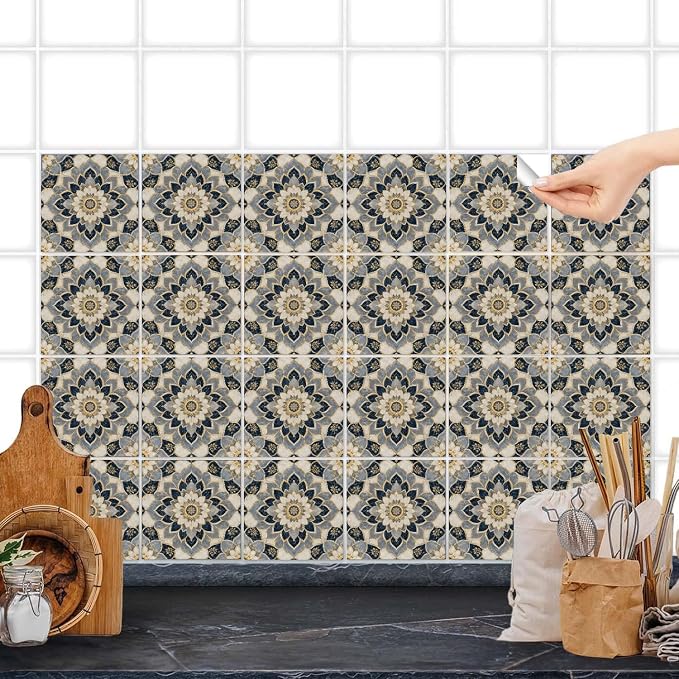 Wall Tiles Peel and Stick Waterproof - 24 Pcs (6x6 Inch) Wall Stickers Backsplash Decals for Kitchen, Bathroom, Removable Self-Adhesive Vinyl Art (Multi-color16-24, 6x6 Inch) - Image 5