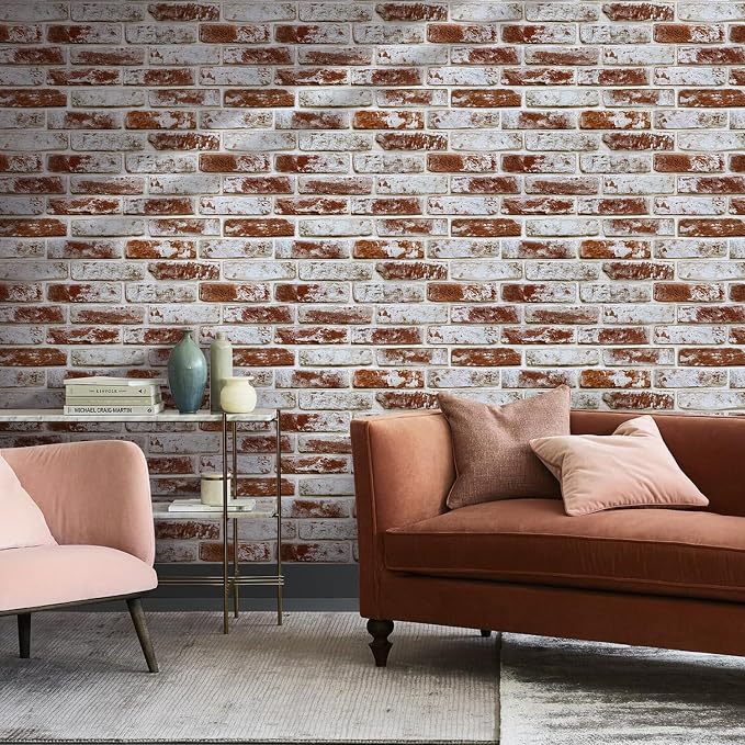 Commomy Faux Brick 3D Wall Panels,Thin UrltraLight PVC - 12 pcs | Thin UrltraLight PVC Wall Stickers Brick Peel and Stick Tile for TV,Bedroom, Living Room（Covers 22.48 sq.ft） - Image 7