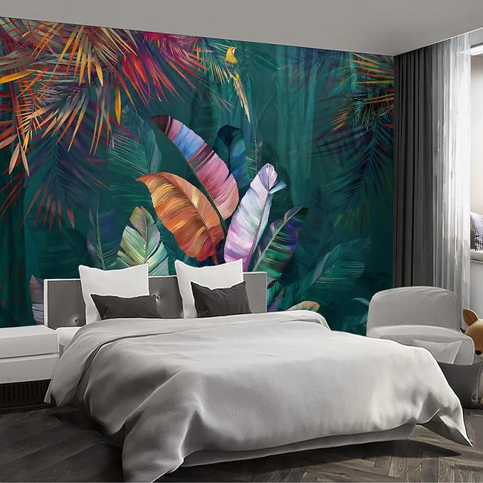 Tropical Plant Banana Leaf wall murals Peel and Stick self Adhesive Wallpaper for Bedroom Living Room - 85"x118" by Fightal