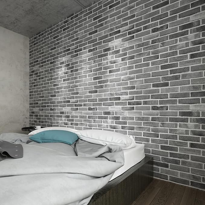 Art3d 10-Pack Durable Faux Brick Peel and Stick 3D Wall Panels, Stone Ash | Coverage: 52.5 Sq. Ft, Waterproof, Oil-Proof, Easy to Wipe, Decorative, Ideal for Bedroom, Kitchen - Image 3
