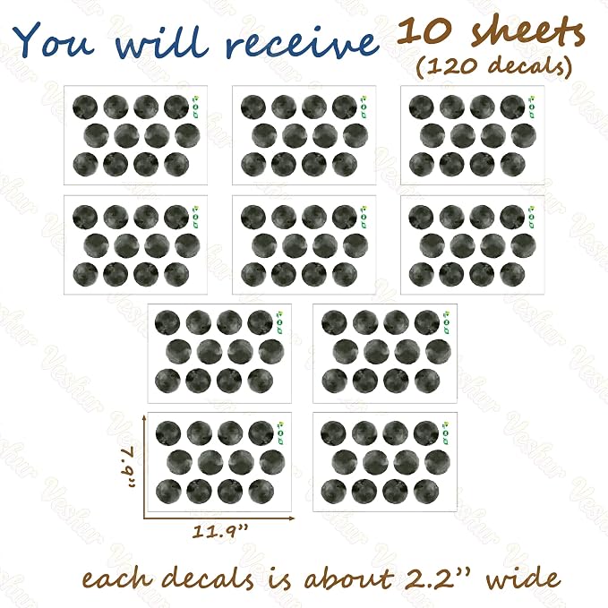 120pcs 2.2'' Black Polka Dot Wall Decals Dots Wall Stickers | Removable, waterproof, peel and stick, wall art decor with dots for nursery, living room, and bedroom (Ink Black, 10 sheets) - Image 4