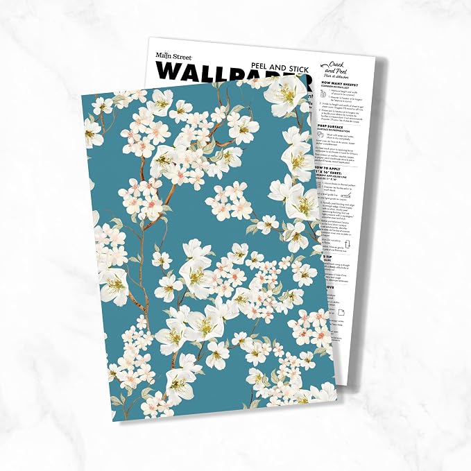 Main Street Peel and Stick Wallpaper Sheets, Magnolia Branches, 12-Pack | 11 x 16 in sheet size; Covers up to 14.67 sq ft; Eco-friendly paper material; No paste or additional adhesive required - Image 6
