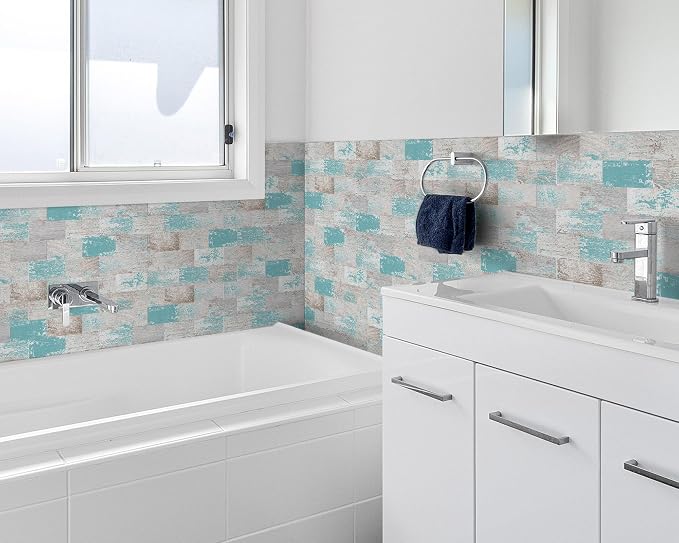 DEWOO Peel and Stick Wall Tile Kitchen Backsplash Self Adhesive 10 Sheet | PVC,Rustic,Faux,Vintage,Country,for Bathroom,Farmhouse,13.5" x 11.4" - Image 3