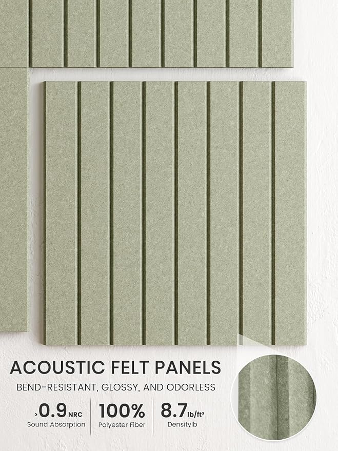 Bumusty 48"x 36" Large Felt Bulletin Board Tiles, Sage | 12-Pack Cork Board Alternative, Wall Decor, 30 Pushpins, 60 Adhesive Tabs, Vision Board, Office, Classroom, Home, Dorm - Image 3