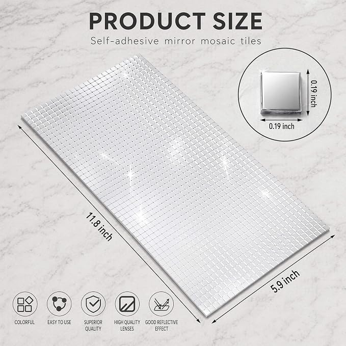 Self Adhesive Mirror Tiles, 16200PCS 5mm Mosaic Tiles for DIY Crafts - Image 5