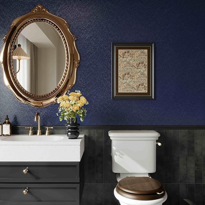 Dark Blue Peel and Stick Wallpaper Removable Self Adhesive Contact Paper | 15.7" x 787.4" Waterproof Silk Boys Wall Covering Poster Board Kitchen Countertop Vinyl Wrap for Bathroom Cabinet - Image 2