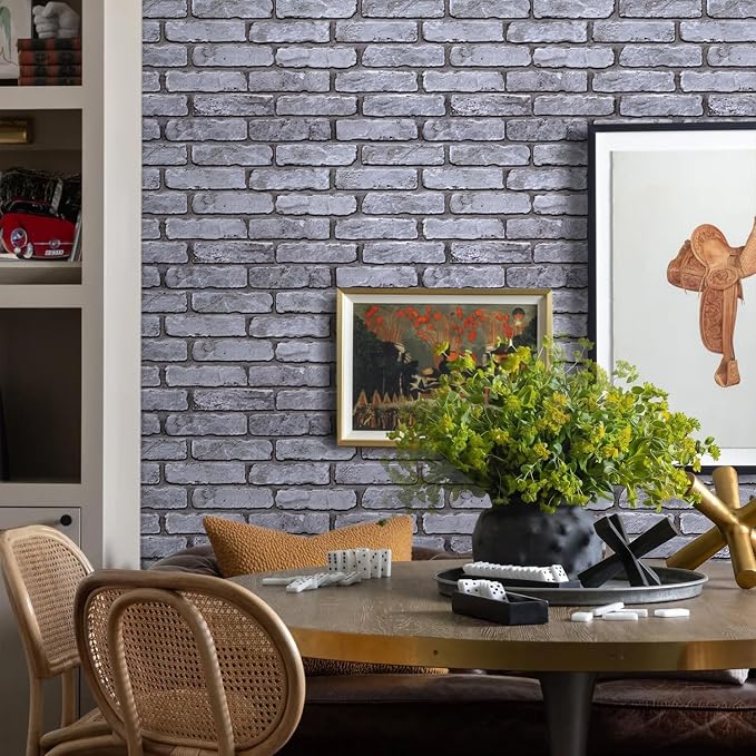 Commomy Faux Brick 3D Wall Panels,Thin UrltraLight PVC - 12 pcs | Thin UrltraLight PVC Wall Stickers Brick Peel and Stick Tile for TV,Bedroom, Living Room（Covers 22.48 sq.ft） - Image 7