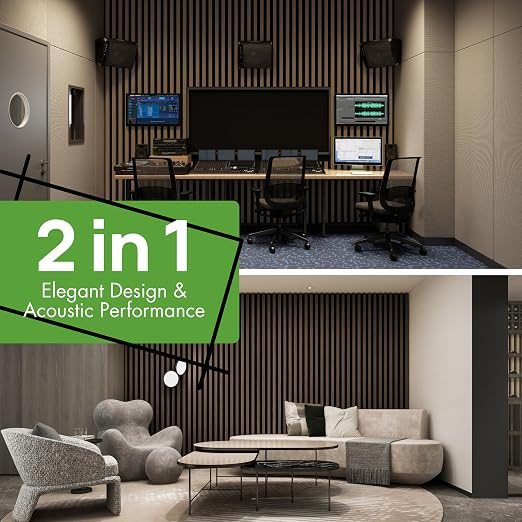 Art3d 20-Pack 12" x 24" Soundproof Wood Slat Panels, 40 sq.ft Acoustic Wall Panels, 3D Wall Panels with Wood Slat Design, Decorative Wood Wall Panel for Accent Walls-Deep Walnut - Image 7
