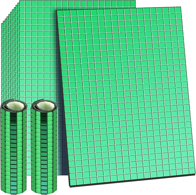 7200 Pieces Green Disco Mirror Tile Self-Adhesive Mirrors Mosaic Tile by Romooa