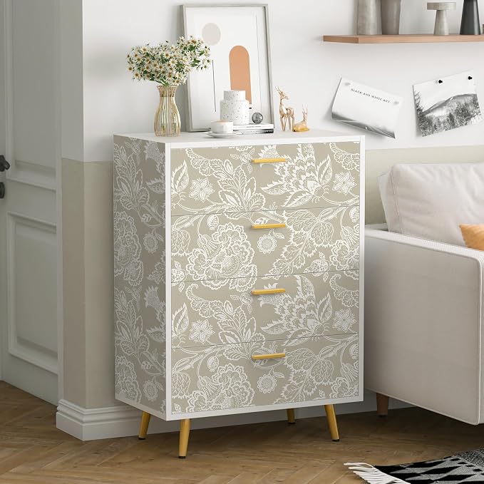 Hopepak Vintage Floral Peel and Stick Wallpaper Botanical Contact Paper Retro Self - Adhesive Removable Waterproof Wall Paper Decor for Bedroom Bathroom Easy DIY Home Upgrade 17.3" x 78.7" - Image 4