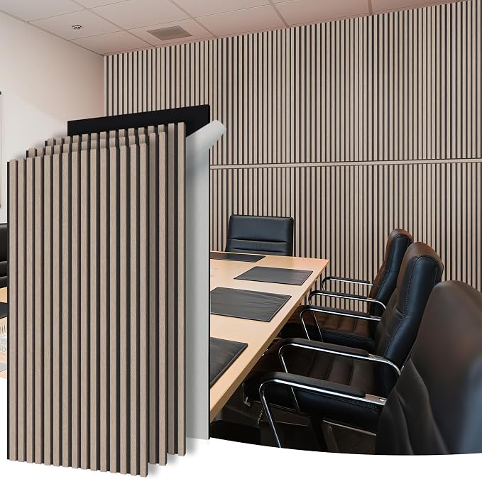 WoveN SounD Acoustic Panels, Black, 4 Pack, 47.2x23.6 in | Self-Adhesive, Peel and Stick, NRC 0.95, Refined Sound, Echo Reduction, Studio, Home, Office, Gaming Room by WovenSound