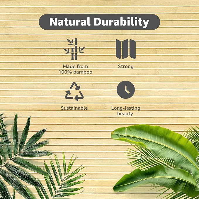 Art3d 48 x 96 in Pole Wrap Natural Bamboo Wall Panel, 1-Pack, Raw | Renewable Raw Board, Waterproof, No Emission, Wear-Resistant, Freely Cuttable, Stylish Wall Decor for Bedroom and Office - Image 6