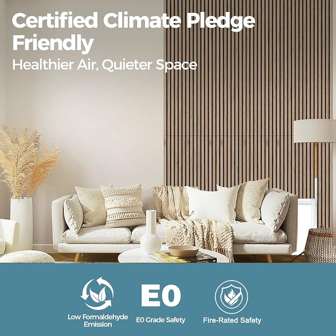 AKUMAX Wood Slat Acoustic Wall Panels, 4 Pack 24 x 48 in Each, 31 ft², NRC 0.80 Sound Absorbing 3D Slat Wall Paneling with Real Wood Veneer, E0 MDF and PET Felt, Walnut - Image 2