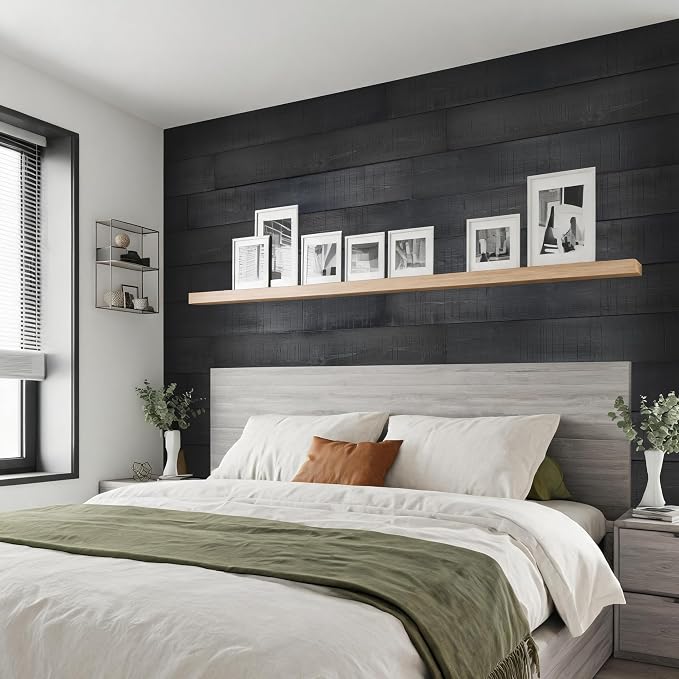Real Wood Wall Planks-5" White Shiplap Panel Peel and Stick 10Pack 12.5SqFt | 5in wide solid wood shiplap planks-easy DIY wall shiplap panels Perfect for accent wall,backsplash,bedroom, living room - Image 5