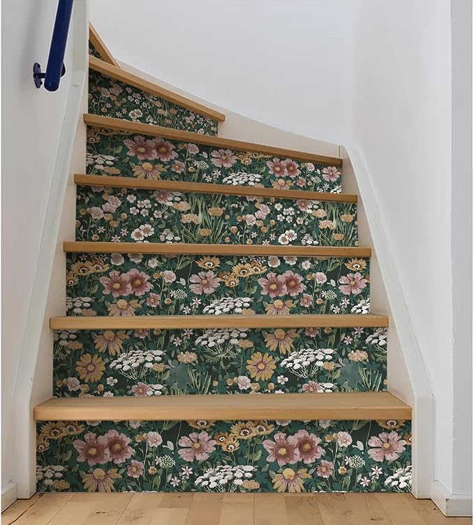 Orainege Peel and Stick Wallpaper Boho Vintage Floral Wallpaper | 16.9inx118.1in Daisy Wallpaper Self Adhesive Floral Contact Paper for Bedroom Living Room Accent Wall Removable - Image 7