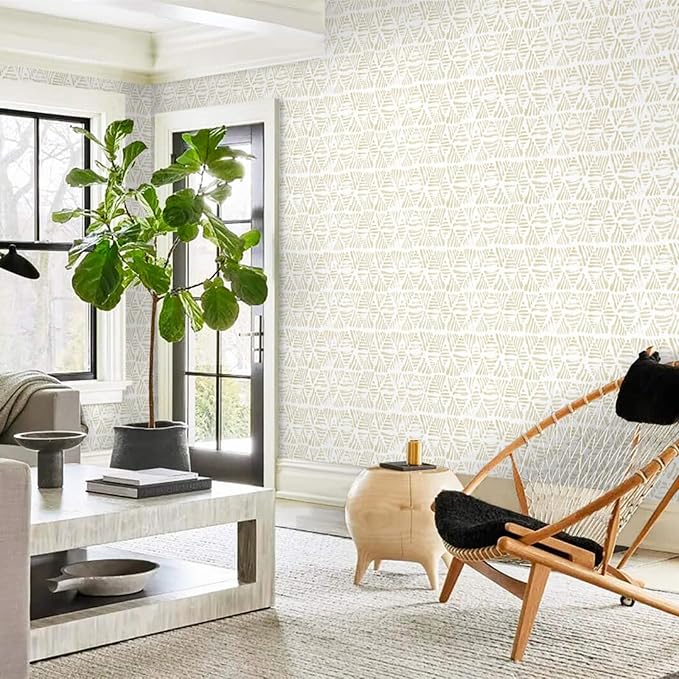 Heroad Boho Peel and Stick Wallpaper Beige Contact Paper 17.3''x196'' Geometric Wall Paper Modern Removable Self Adhesive Wallpaper for Bathroom Bedroom Kitchen Cabinet Waterproof Decor Vinyl Roll - Image 7