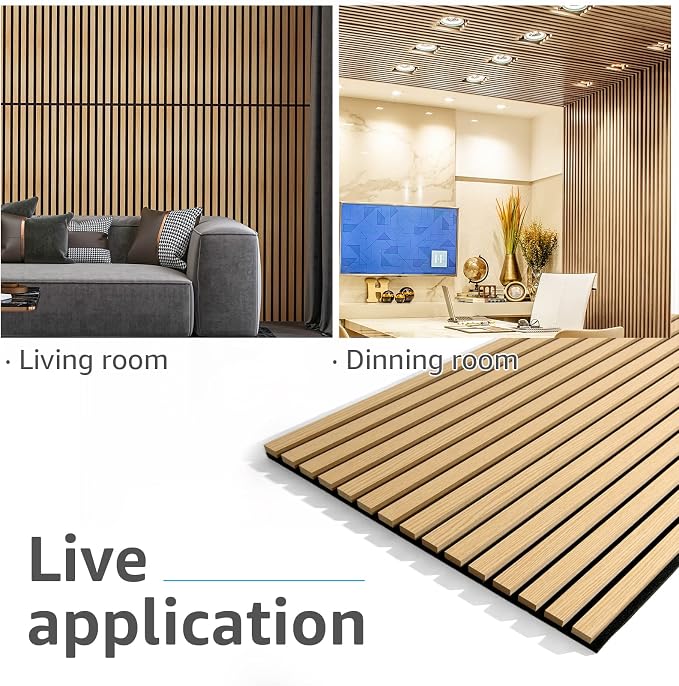Art3d 2-Pack Fluted Acoustic Wood Slat Wall Panel, 47.2 x 23.6 Inch, Oak | Noise Control, Easy to DIY, Natural Texture, Sustainable Material, Ideal for Homeowners, Designers, for Living Room, Office - Image 8