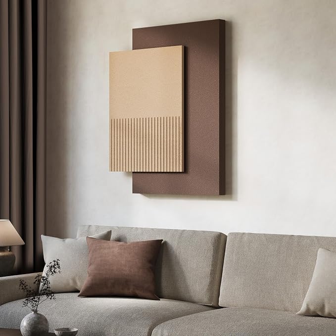 Large Brown 3D Textured Wall Art, Minimalist Neutral Artworks for Walls | Sandstone Textured Paintings, Minimalist Scuplture Design, Dark Brown Tones, Living Room Bedroom Dining Room Office Decor - Image 2