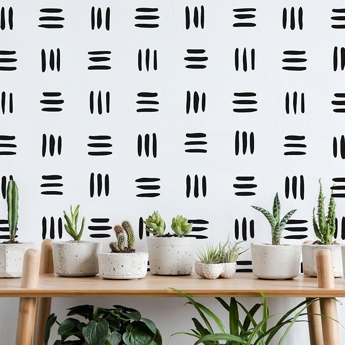 3 Lines Black Wall Decal, Modern Abstract Boho Home Wall Art Décor | Matte black vinyl stickers. Peel and stick for nursery, kids, bedroom, office. Stunning painted look for a boho accent wall. - Image 3
