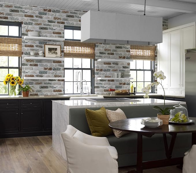 Guvana 17.3"×787" Brick Peel and Stick Wallpaper Brick Contact Paper | Red/Blue/Grey Self Adhesive Wallpaper 3D Brick Texture Contact Paper Vintage Removable Wall Paper for Livingroom Decor - Image 7