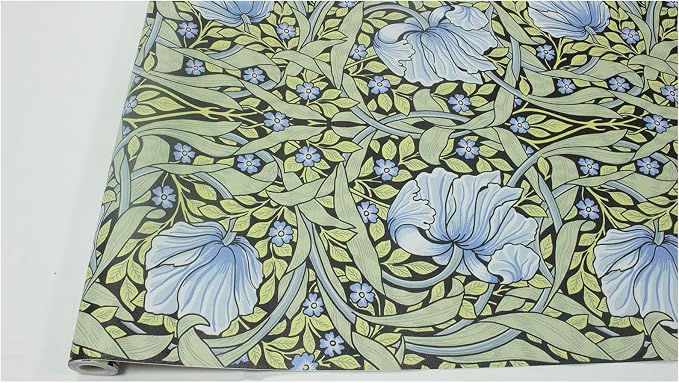 HAOKHOME William Morris Peel and Stick Wallpaper Floral Blue Wall Paper | Textured Renter Friendly Removable Wall Paper Vintage Botanical Vine Bathroom Bedroom Stick on Contact Paper 17.3in x 9.8ft - Image 8