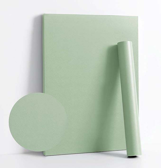 Dimoon 236''x23.6'' Green Peel and Stick Wallpaper Contact Paper Modern Self Adhesive Wall Paper Removable Renter Friendly Textured Solid Color Shelf Cabinet Vinyl Roll (236''x23.6'',Light Green) by DIYYOURMOON