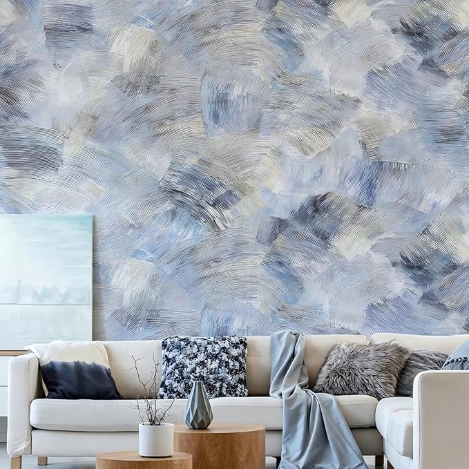 Matte 3D Peel and Stick Wall Panels,Thick PE Foam Imitation Abstract Oil Painting Self-Adhesive Removable Renter Friendly Wallpaper for Café,Gallery Decoration Dormitory Renovation(23.6"x11.8"10PCS) - Image 2