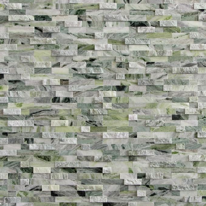 SUNWINGS 5-Sheet Peel and Stick Mosaic Natural 3D Stone Self Adhesive Marble Tiles, 11.5" x 10.7" Stick on Backsplash for Kitchen Bathroom Fireplace Vanity, Emerald Green - Image 9