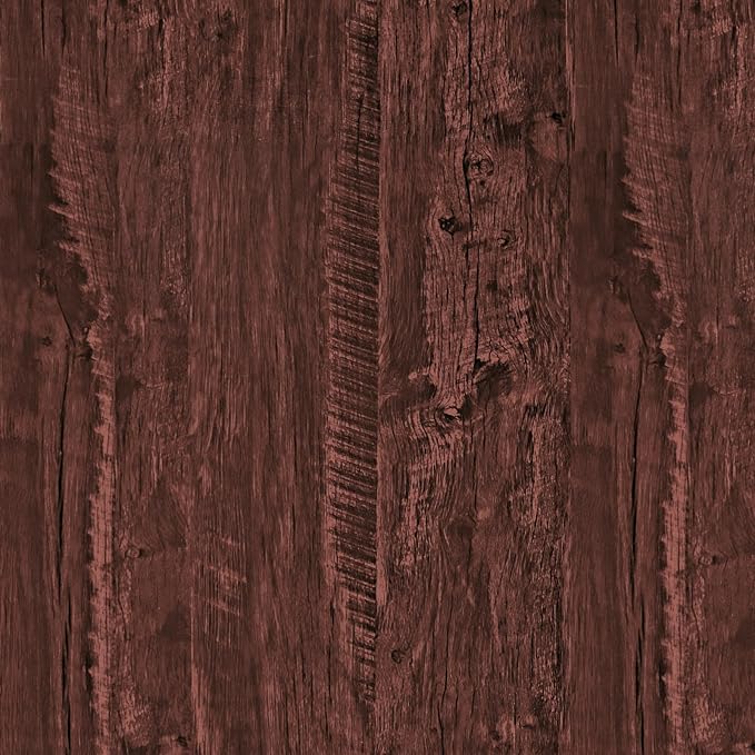 Wood Contact Paper Red Brown Faux Wood Peel and Stick Wallpaper Vintage Removable Self Adhesive Wooden Wallpaper Woods Grain Contact Paper for Countertops Cabinets Walls 17.3"x400" by Qianglive