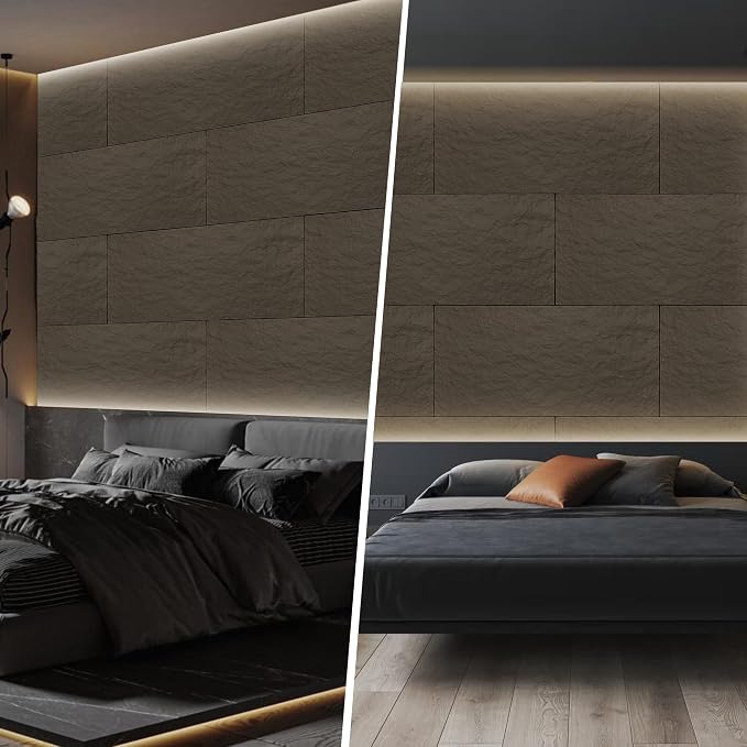 3D Faux Stone PU Wall Panels for Interior Decor, 4 Pieces, Grey | Cement Texture Accent Wainscoting Panel for Home, Office, 47.2" × 23.6" - Image 5