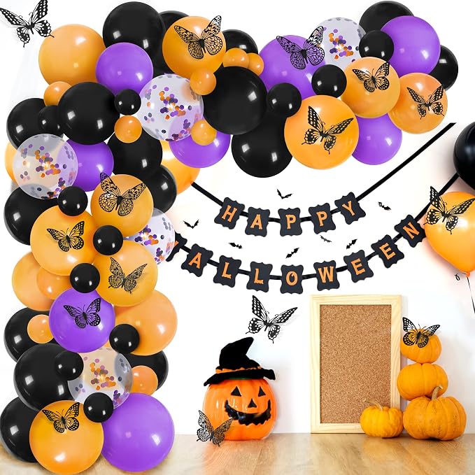 SAOROPEB 3D Butterfly Wall Decor 48 Pcs Black Butterfly Decoration Sticker | 4 Styles 3 Sizes Butterfly Birthday Decorations Butterfly Party Decorations Cake Decorations, Removable Stickers - Image 2