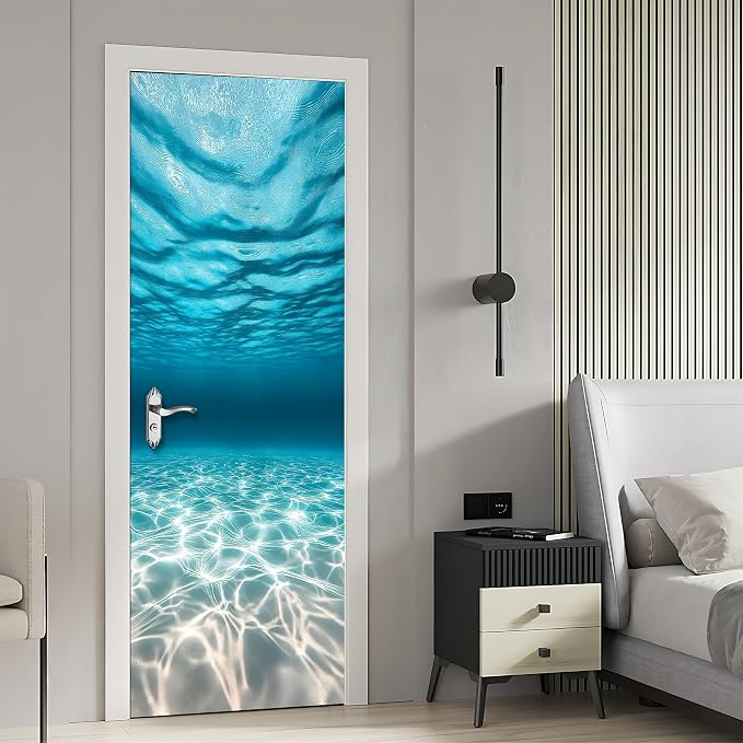 3D Door Stickers, Peel and Stick Wallpaper,Self-Adhesive Mural PVC Waterproof Wall Poster for Home Decor 30.3" W x 78.7" H - Image 6