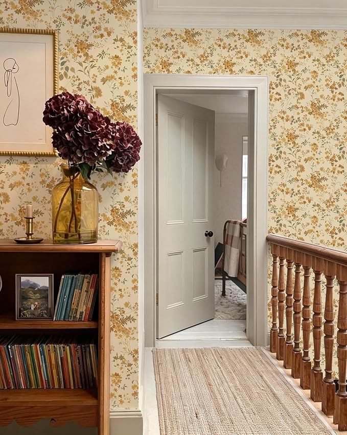 Dimoon Boho Peel and Stick Wallpaper Brown Floral Contact Paper 17.3x394in |Neutral Botanical Flower Leaf Renter Friendly Removable Self Adhesive Stick on Wall Paper Decor for Bathroom Bedroom Vinyl - Image 8