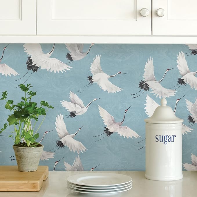 NuWallpaper Halcyon Peel and Stick Wallpaper, Blue, Removable Wallpaper, 20.5 in x 18 ft - Image 7
