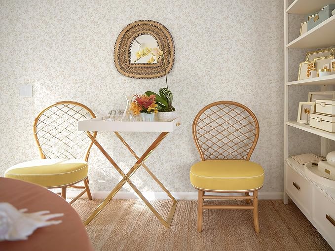 Peel and Stick Wallpaper for Nursery Beige Cherry Blossom Waterproof | 78.7"×17.3" Neutral Floral Watercolor Wallpaper Gentle Accent Wall Decor with Grid Lines for Bedroom Vinyl Self-adhesive - Image 8
