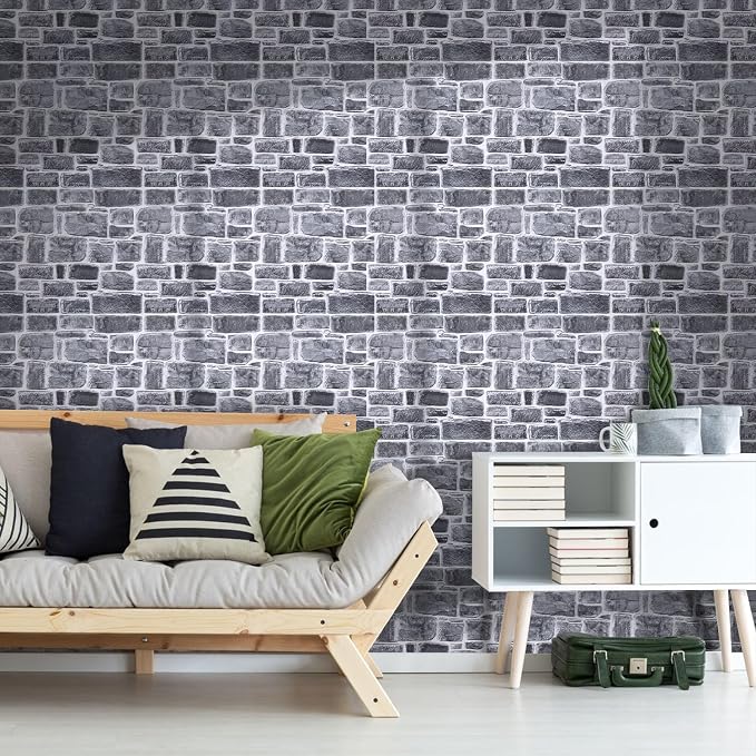 Commomy Faux Stone Peel and Stick 3D Wall Panels 10 Pcs 11.8" x 11.8" | Ultralight Thin PVC Printable Faux Rock Wall Covering Decorative Tiles for Living Room,Fireplace(Covers 9.7 sq.ft) - Image 7