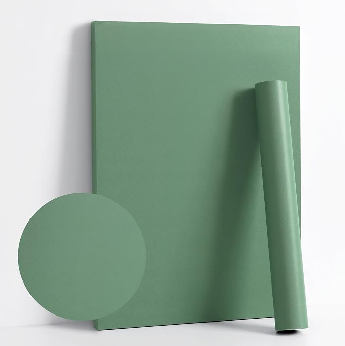 Dimoon 393''x17.7'' Green Peel and Stick Wallpaper Contact Paper Modern Self Adhesive Wall Paper Removable Renter Friendly Textured Solid Color Shelf Cabinet Vinyl Roll (393''x17.7'',Spring Green) by DIYYOURMOON