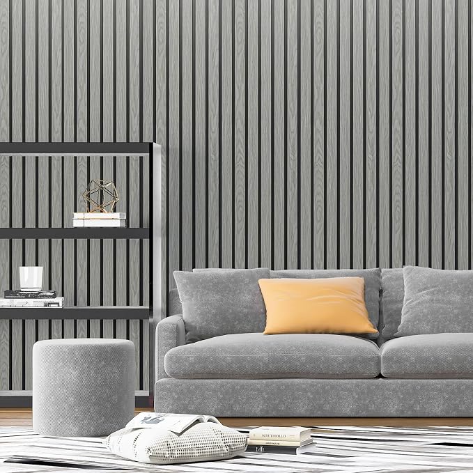 Art3d Six-Grid Design Slim Slat Wall Panel, 104 x 12 Inch, 4-Pack, Ash | Lightweight, Wainscoting, Waterproof, Easy to Clean, Sturdy, Glue on, Elegant Style, for Bedroom, Office, Home Improvement - Image 2