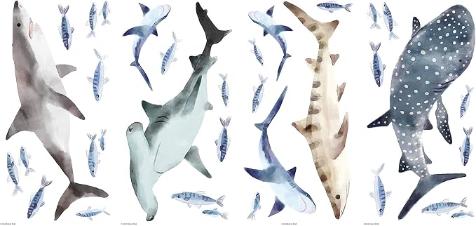 RoomMates RMK4311SCS Sharks Peel and Stick Wall Decals - Image 2