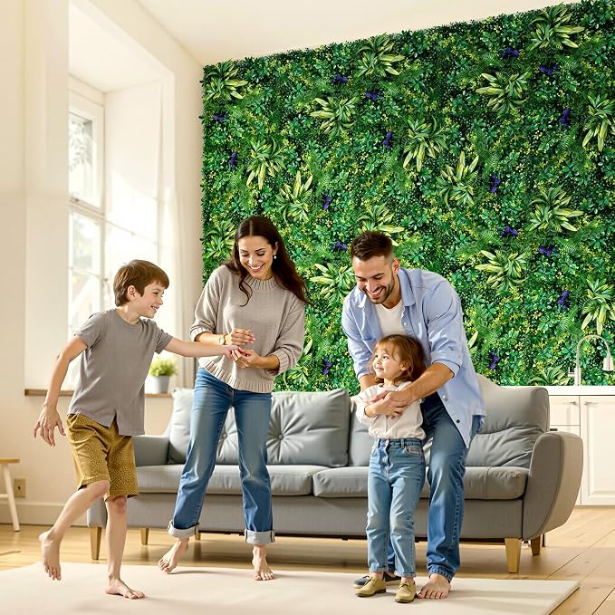 VEVOR Artificial Grass Wall Panels, 12 PCS 20 x 20 inch, 3D Combination Greenery Boxwood Panel for Indoor Outdoor Green Decor & Ivy Fence Covering, Privacy Backdrop Wall Hedge Screen for Garden - Image 8