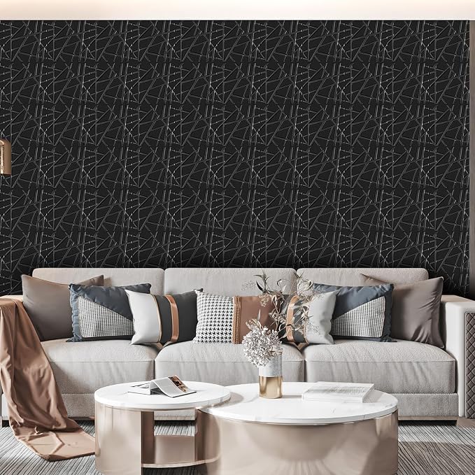 Heikki 30 Pack 3D Wall Panel for Interior Wall Décor, PVC Flower Textured Wall Panels for Living Room Bedroom Hotel Office, 11.8"x11.8", Double-Sided Tape (Black-SZ) - Image 6