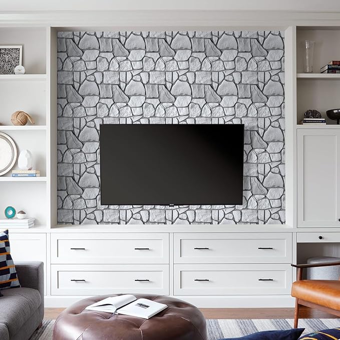 Commomy Faux Stone Peel and Stick 3D Wall Panels 10 Pcs 11.8" x 11.8" | Ultralight Thin PVC Printable Faux Rock Wall Covering Decorative Tiles for Living Room,Fireplace(Covers 9.7 sq.ft) - Image 9