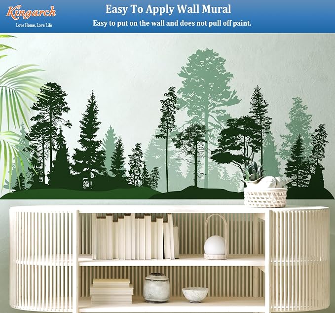 Large Forest Wall Decals, Green Pines in Fir Trees Peel and Stick Vinyl Wall Stickers & Murals, Removable Home Room Wall Decor for Bedroom Living Room Bedroom Classroom Office Nursery - Image 5