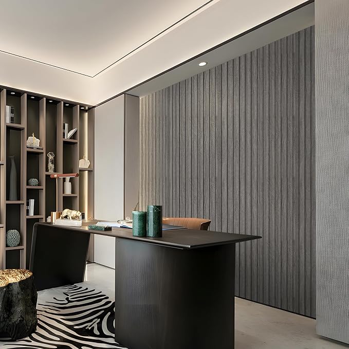3D Wood Slat Panel for Walls Peel and Stick PVC Slat Wall Paneling | Peel and Stick Wood Panels Self Adhesive Flexible Wooden Slat Wallpaper for Bedroom Living Room Wall Decor Ceiling 23 x 110in - Image 6