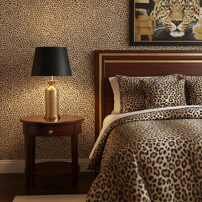 Drydiet Leopard Print Wallpaper Peel and Stick Contact Paper 15.8 x 1500 | Self Adhesive, Cheetah Print Design, Easy Apply Remove, Wall Sticker for Home Locker Dorm Classroom Living Room Decor - Image 5